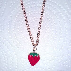 Strawberry Field Necklace 18-22" Chain Lobster Clasp Feminine Dainty Cute NEW